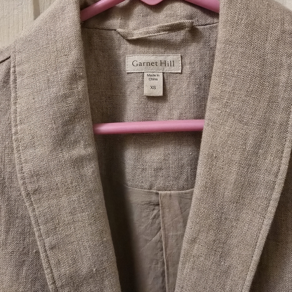 Garnet Hill Casual Linen Women's Jacket - Cream EUC Size XS - Picture 2 of 8
